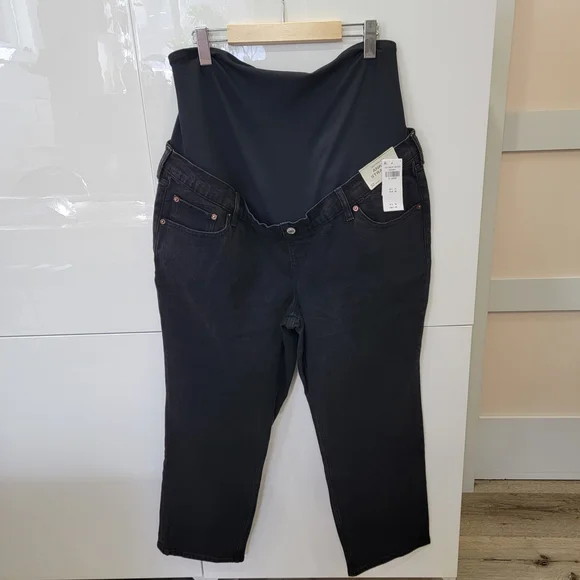 NWT Abercrombie & Fitch Maternity Ankle Straight Black Jeans Women’s 32 Short - Picture 5 of 17